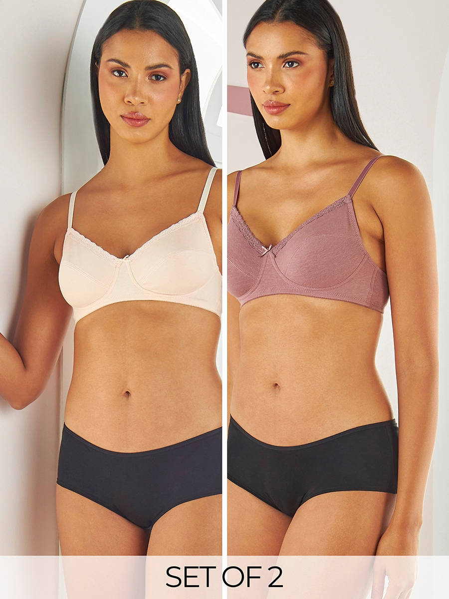 Pack of 2 - Plain Non-Padded Bra