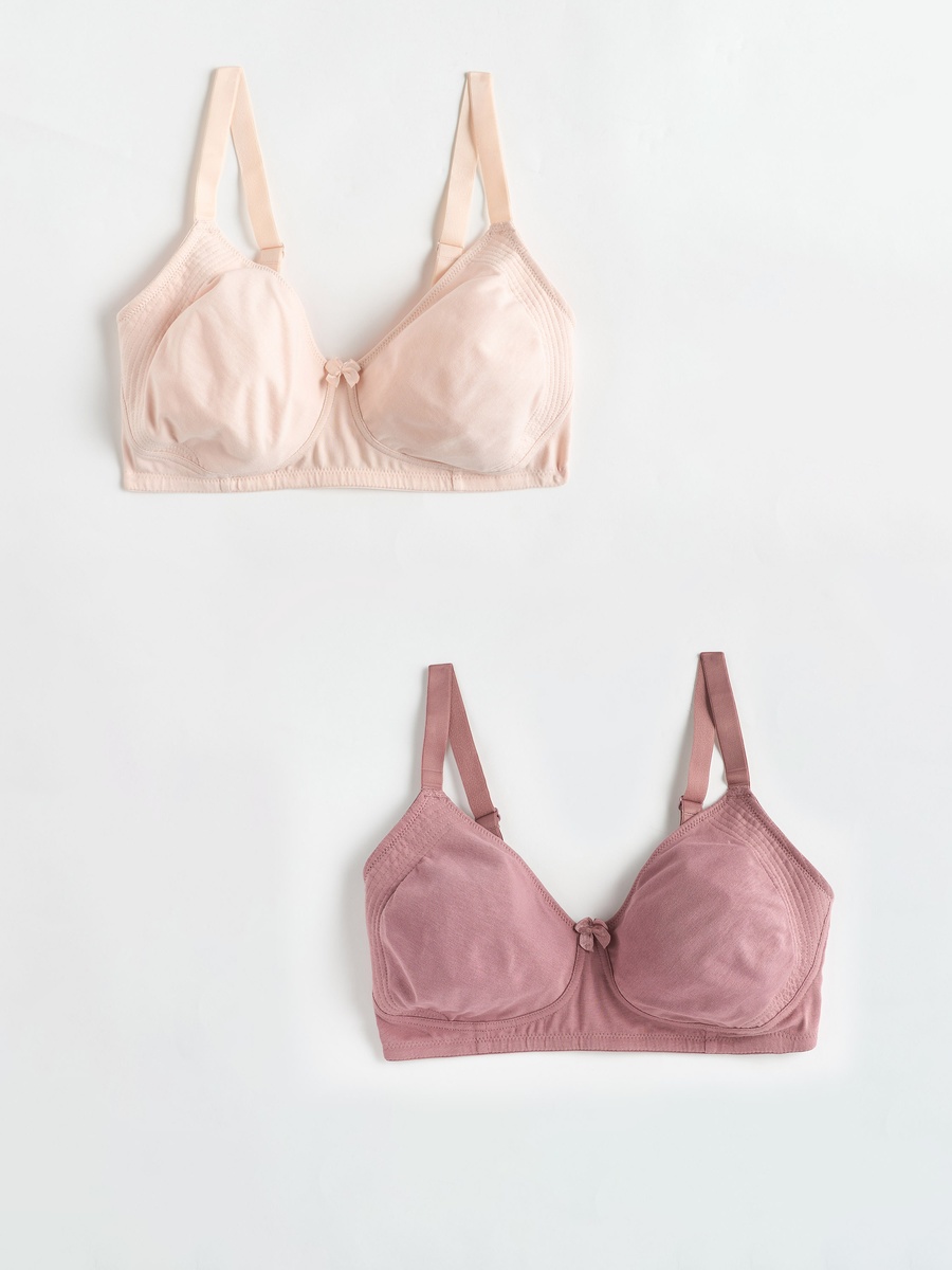 Pack of 2 - Plain Bra with Adjustable Straps