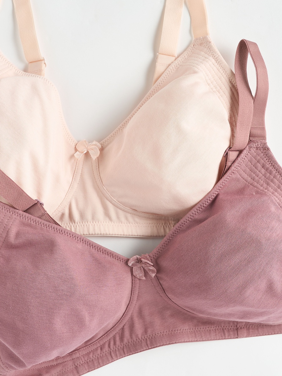 Pack of 2 - Plain Bra with Adjustable Straps