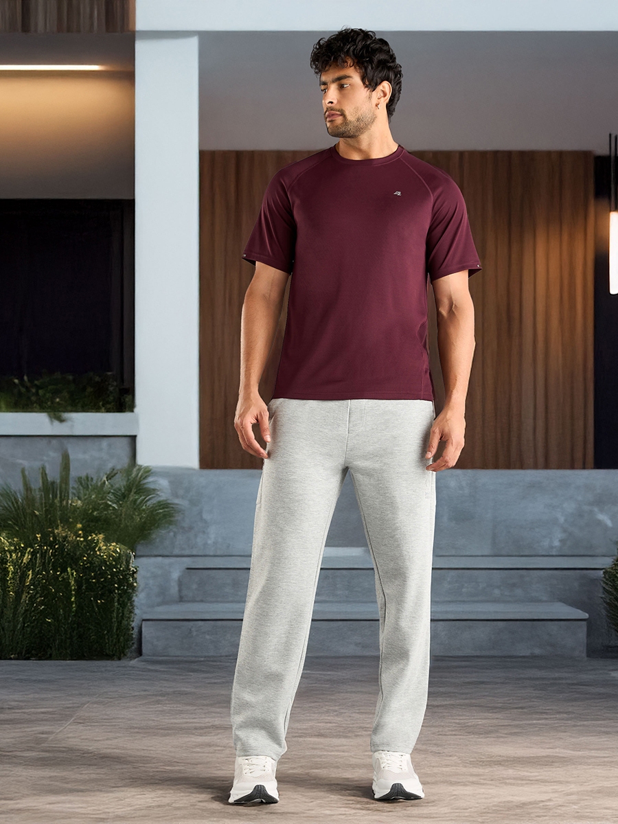 Plain Track Pants with Drawstring Closure and Pockets For Default