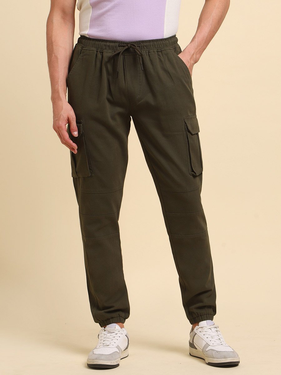 Mid Rise Regular Fit Trousers with Cargo Pockets