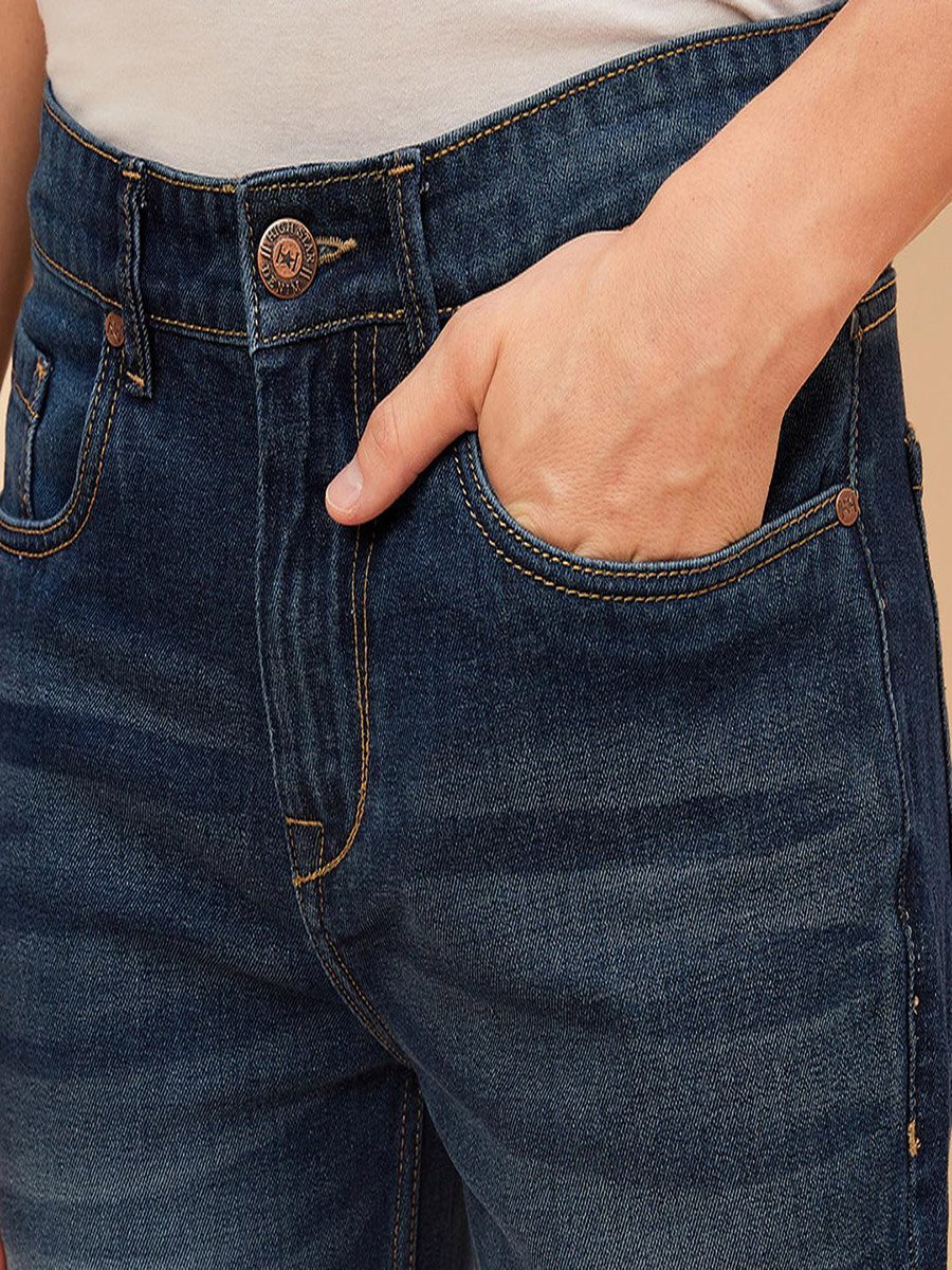 Mid Rise Whiskered Regular Fit Jeans