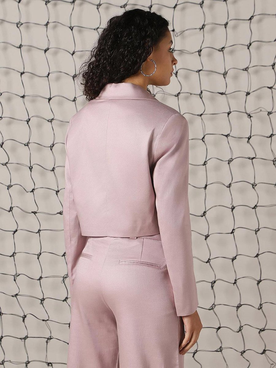 Crop Blazer and Wide Leg Trousers Set