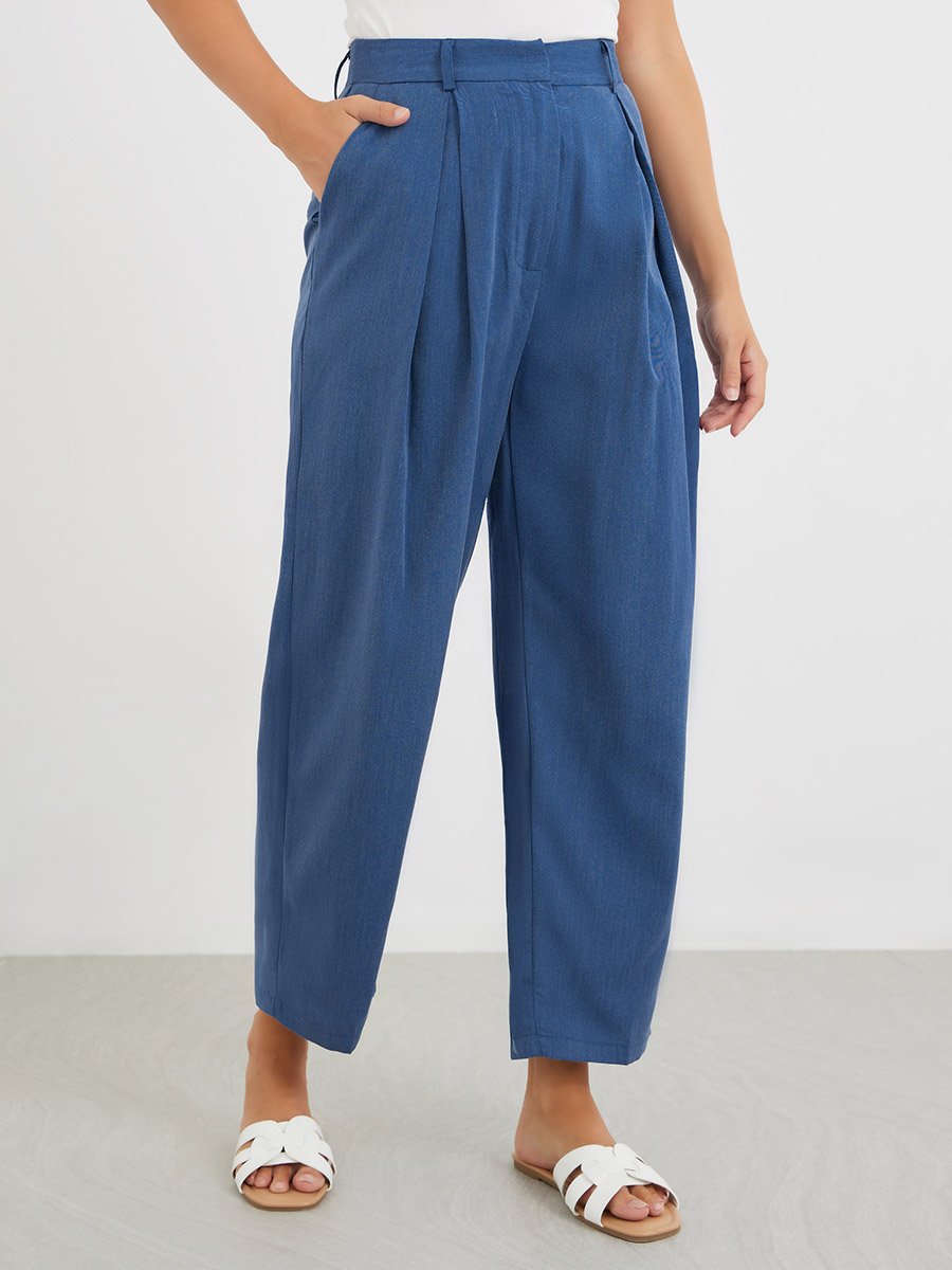 Inverted Pleated Wide Leg Pants