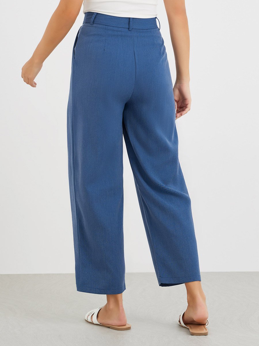 Inverted Pleated Wide Leg Pants