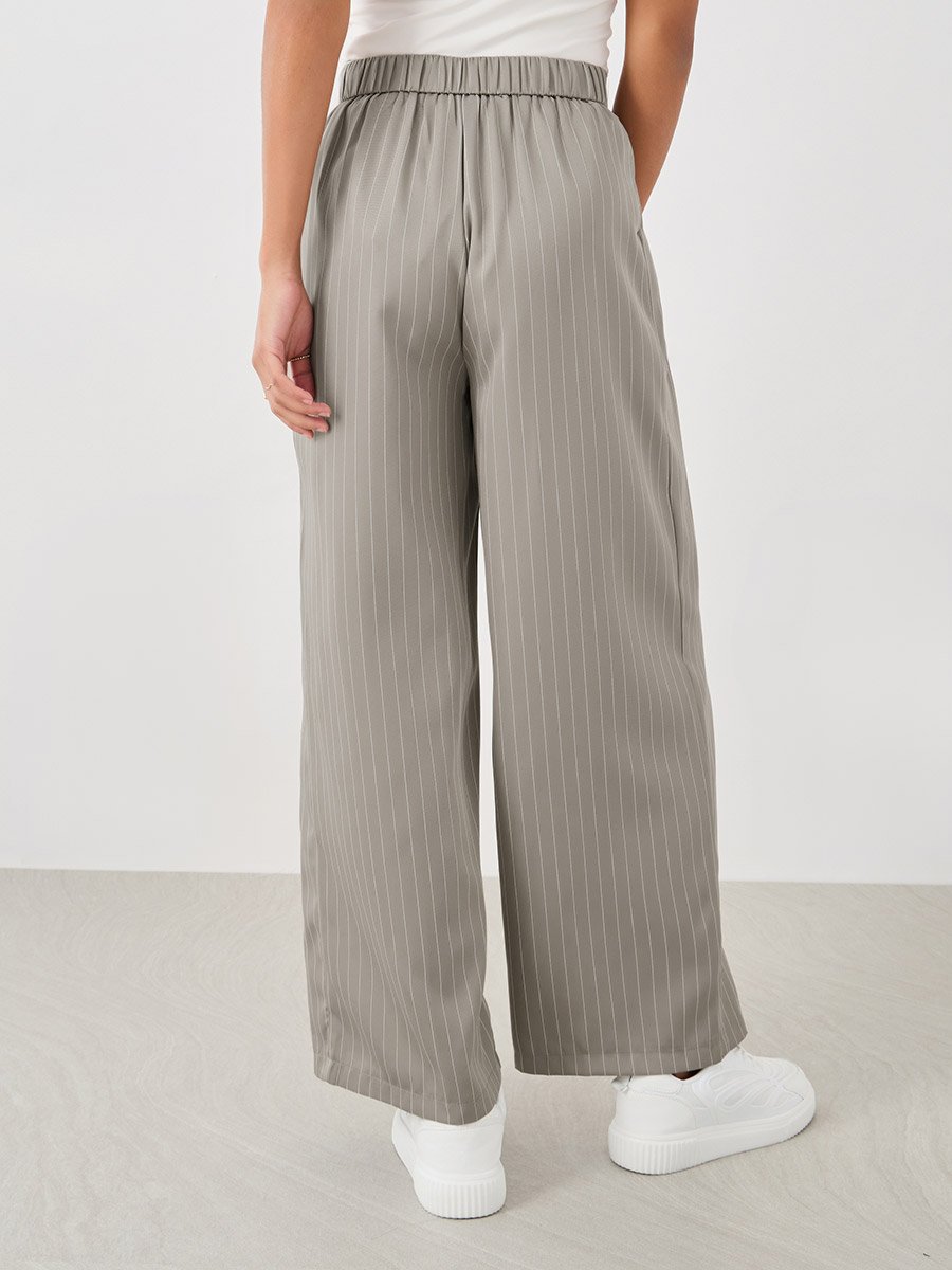 Striped Inverted Pleated Drawstring Pants