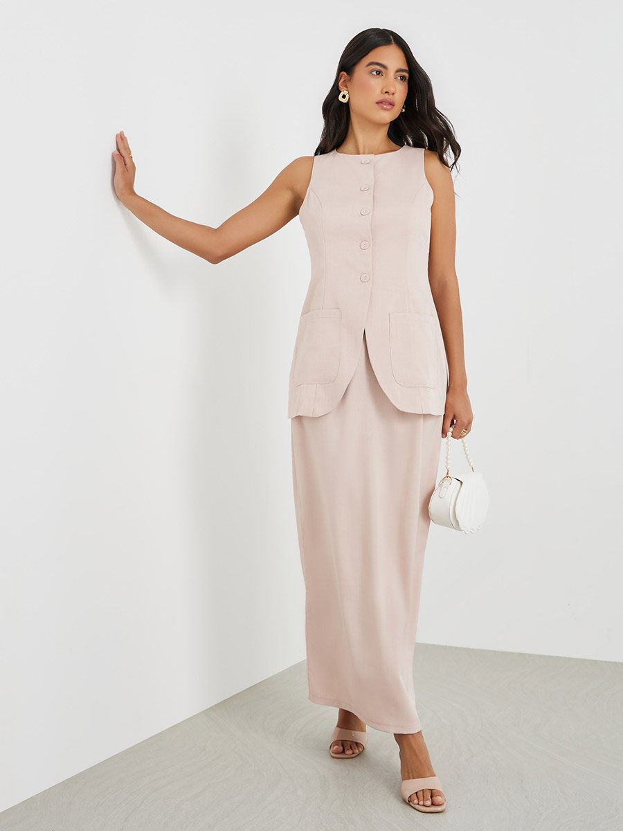 Buttoned Longline Waistcoat