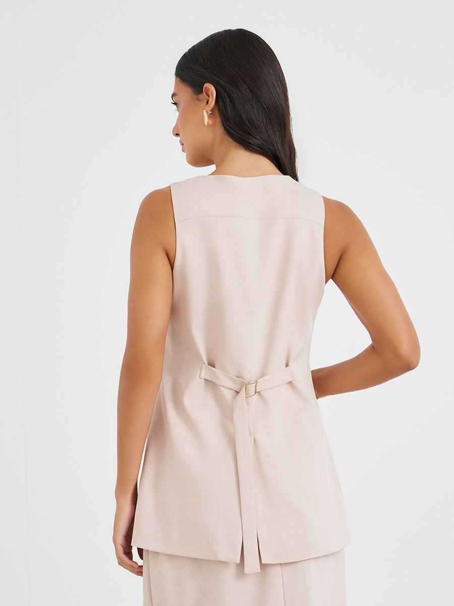 Buttoned Longline Waistcoat
