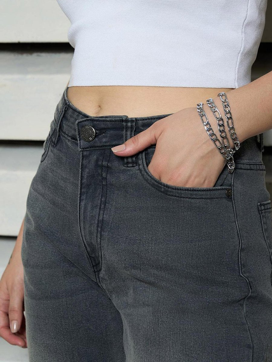 High Rise Faded Regular Fit Jeans