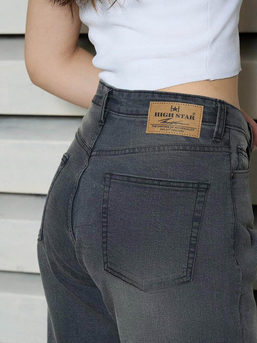 High Rise Faded Regular Fit Jeans
