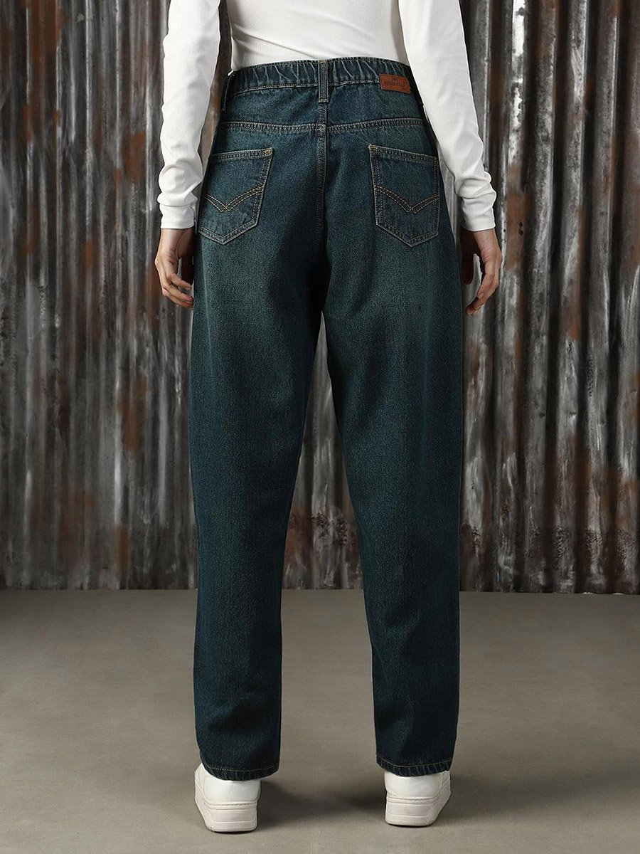 High Rise Faded Regular Fit Jeans