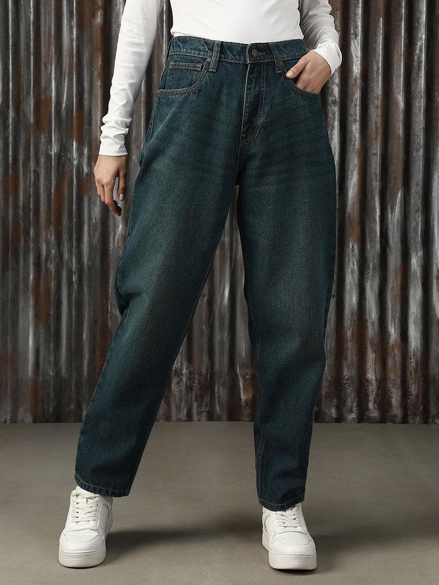 High Rise Faded Regular Fit Jeans