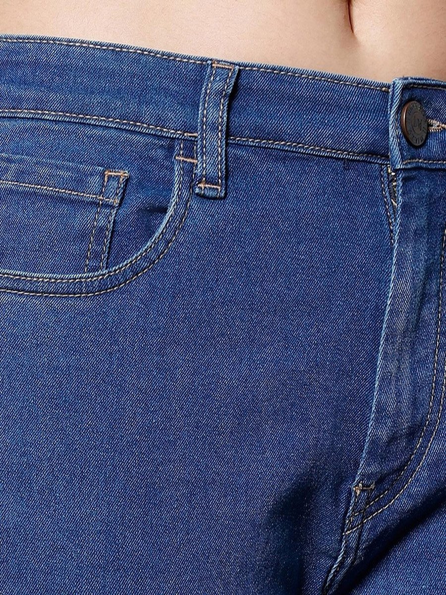 High Rise Plain Regular Fit Jeans