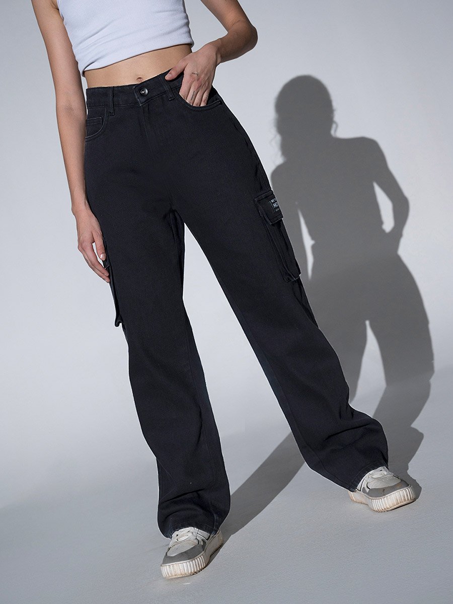 Mid Rise Pocket Cargo Jeans