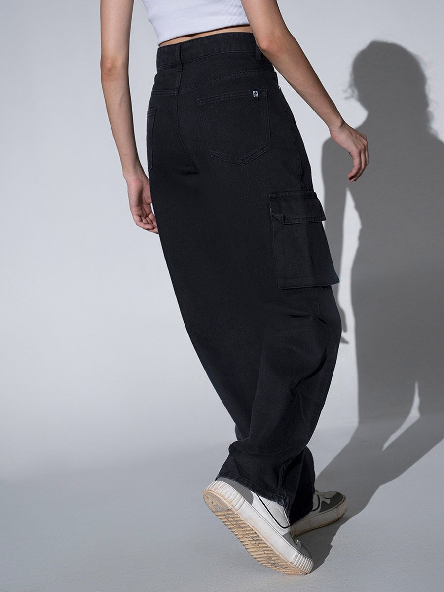Mid Rise Pocket Cargo Jeans