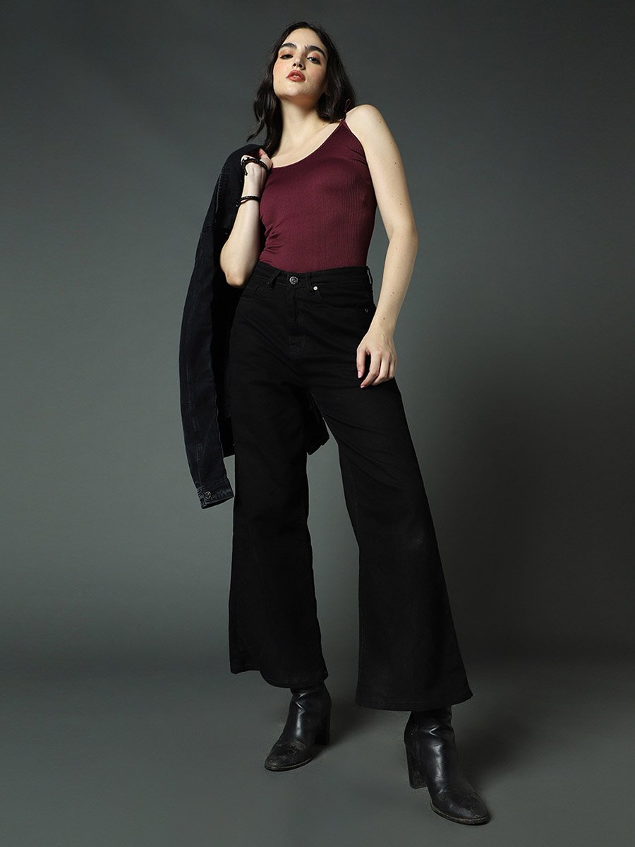  Mid Rise Wide Leg Jeans 