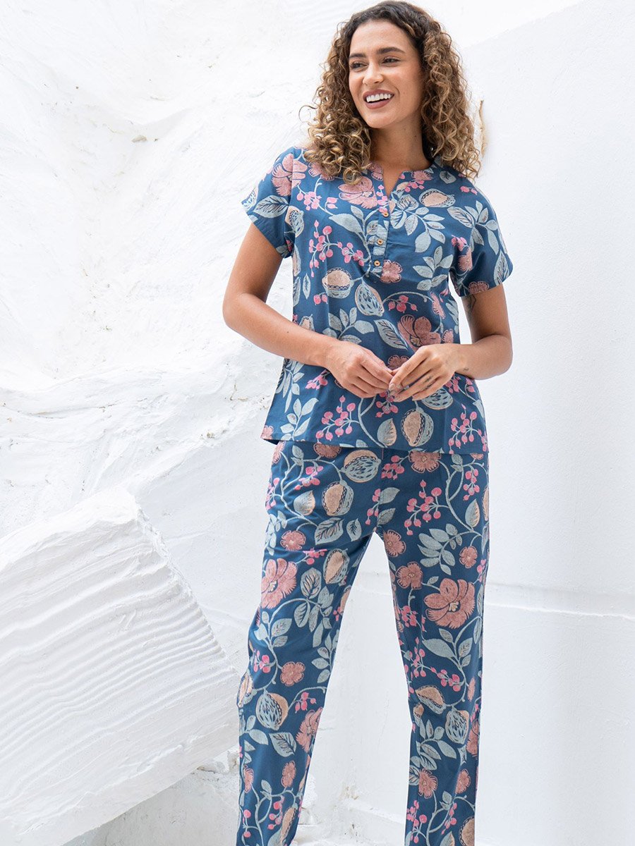 Printed Pure Cotton Top with Trousers Co-Ords