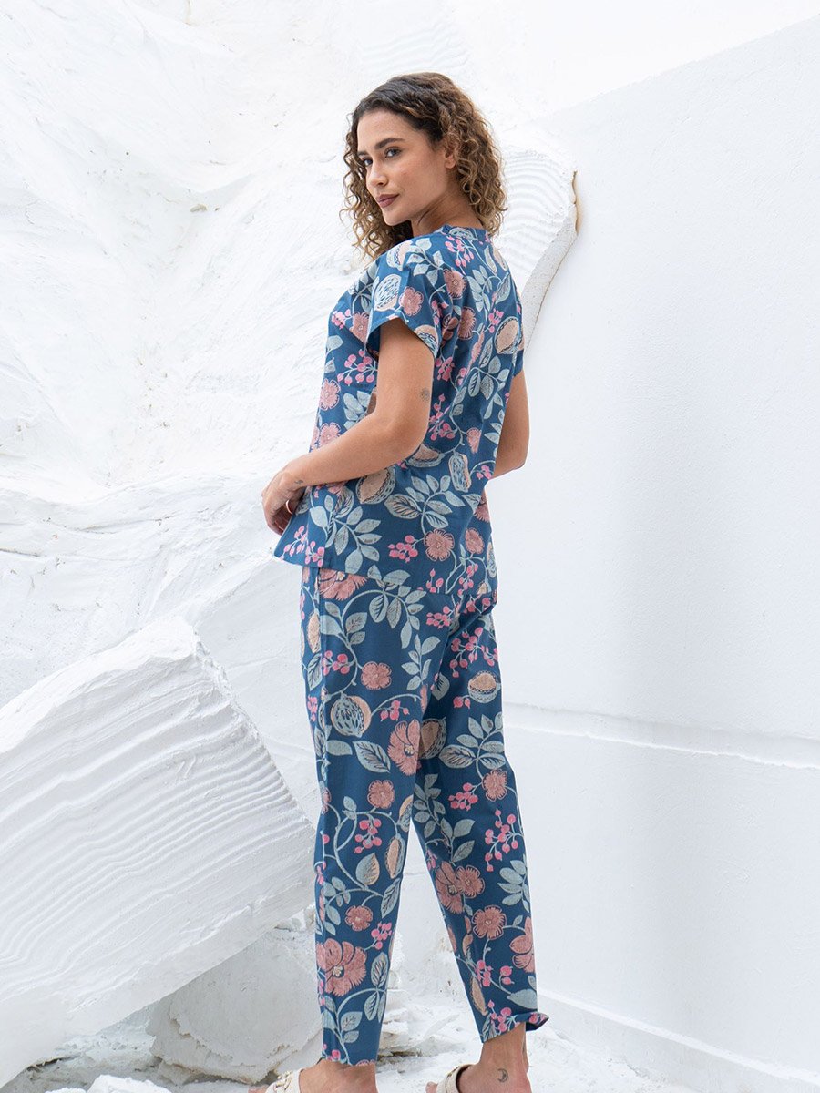 Printed Pure Cotton Top with Trousers Co-Ords