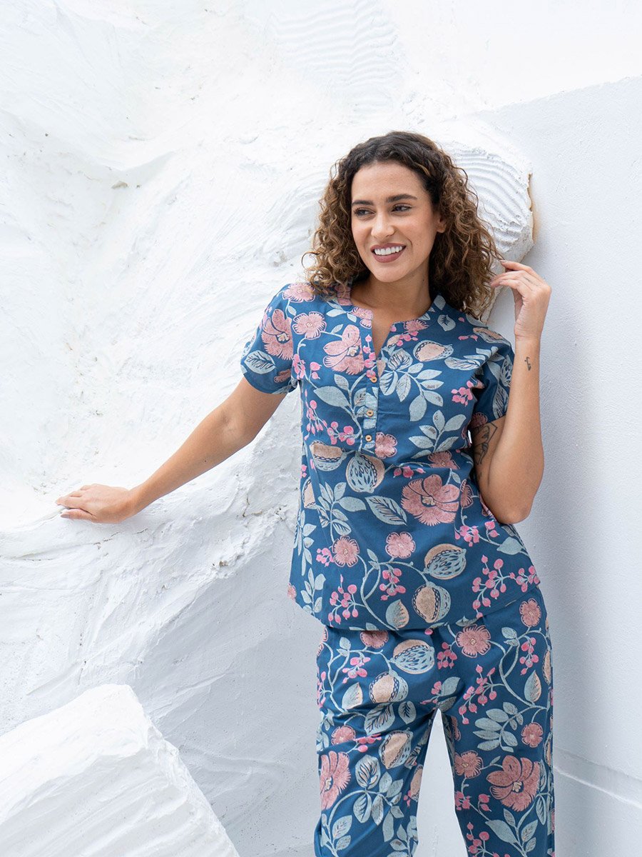 Printed Pure Cotton Top with Trousers Co-Ords