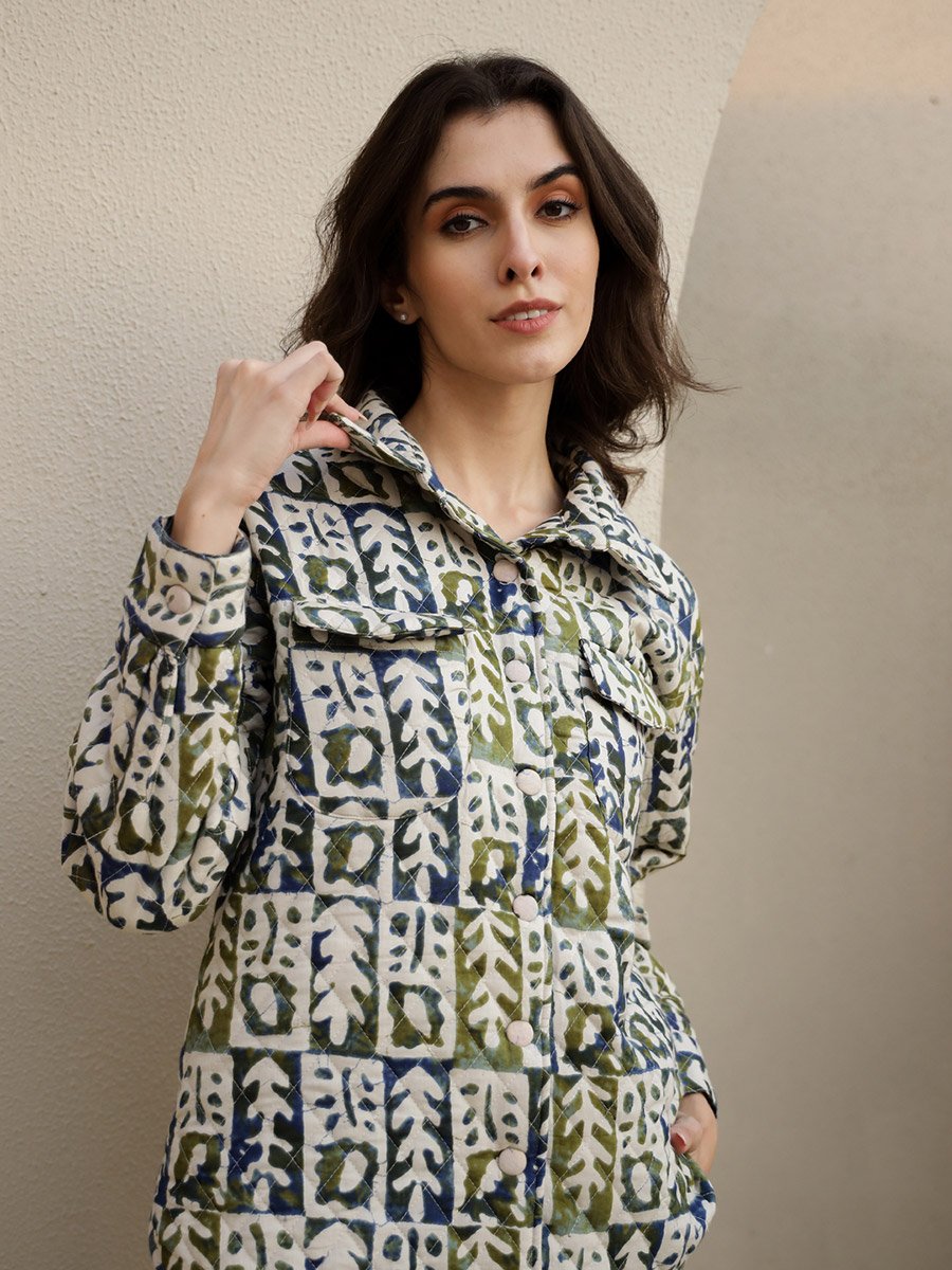 Printed Buttoned Shirt and Shorts Co-Ords