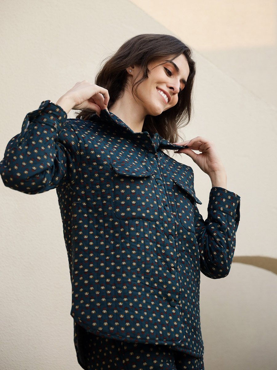 Floral Printed Buttoned Shirt and Shorts Co-Ords