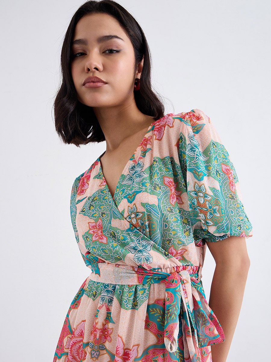 Floral Print Tiered Maxi Dress