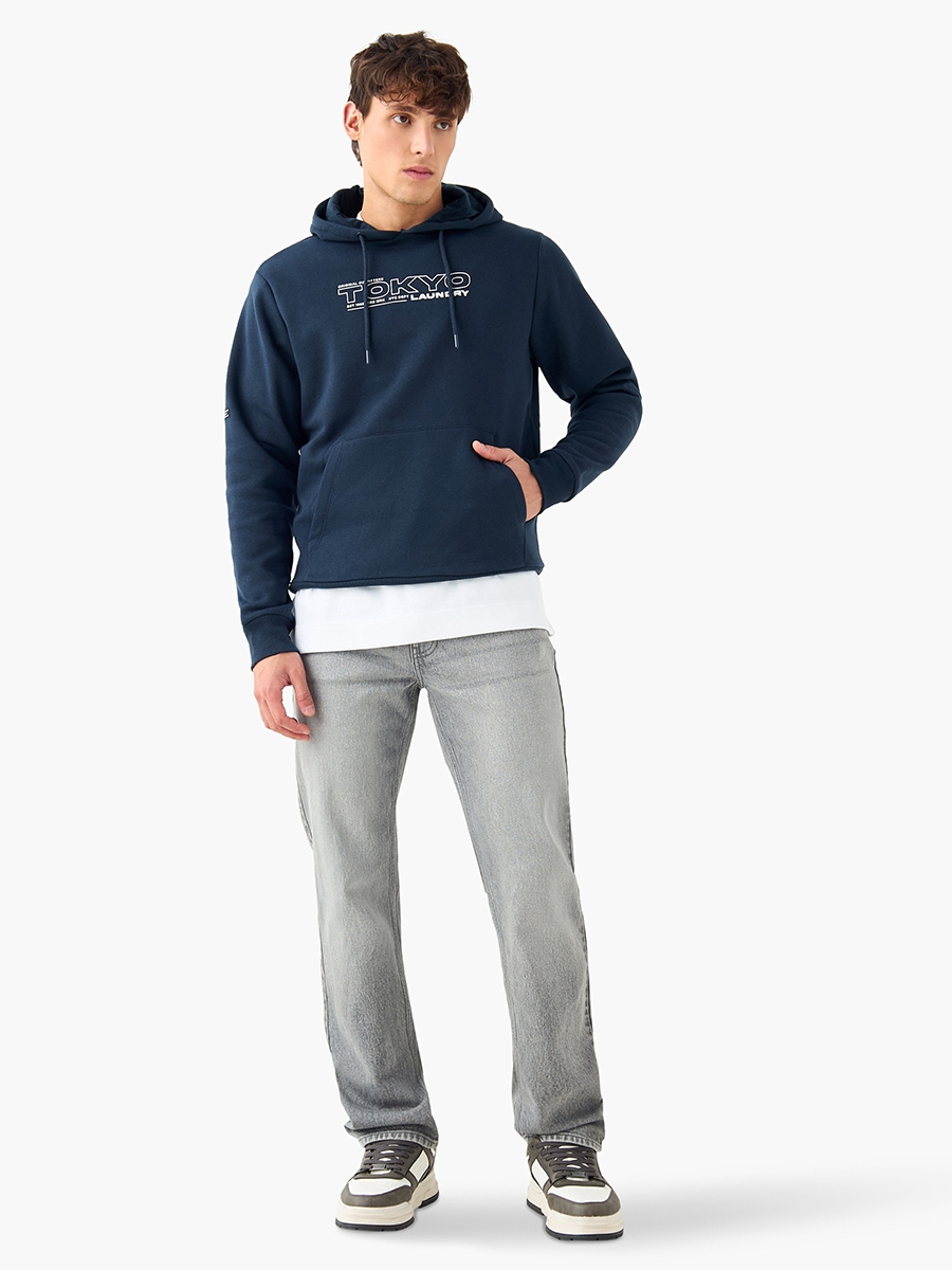 Printed Hooded Sweatshirt with Long Sleeves