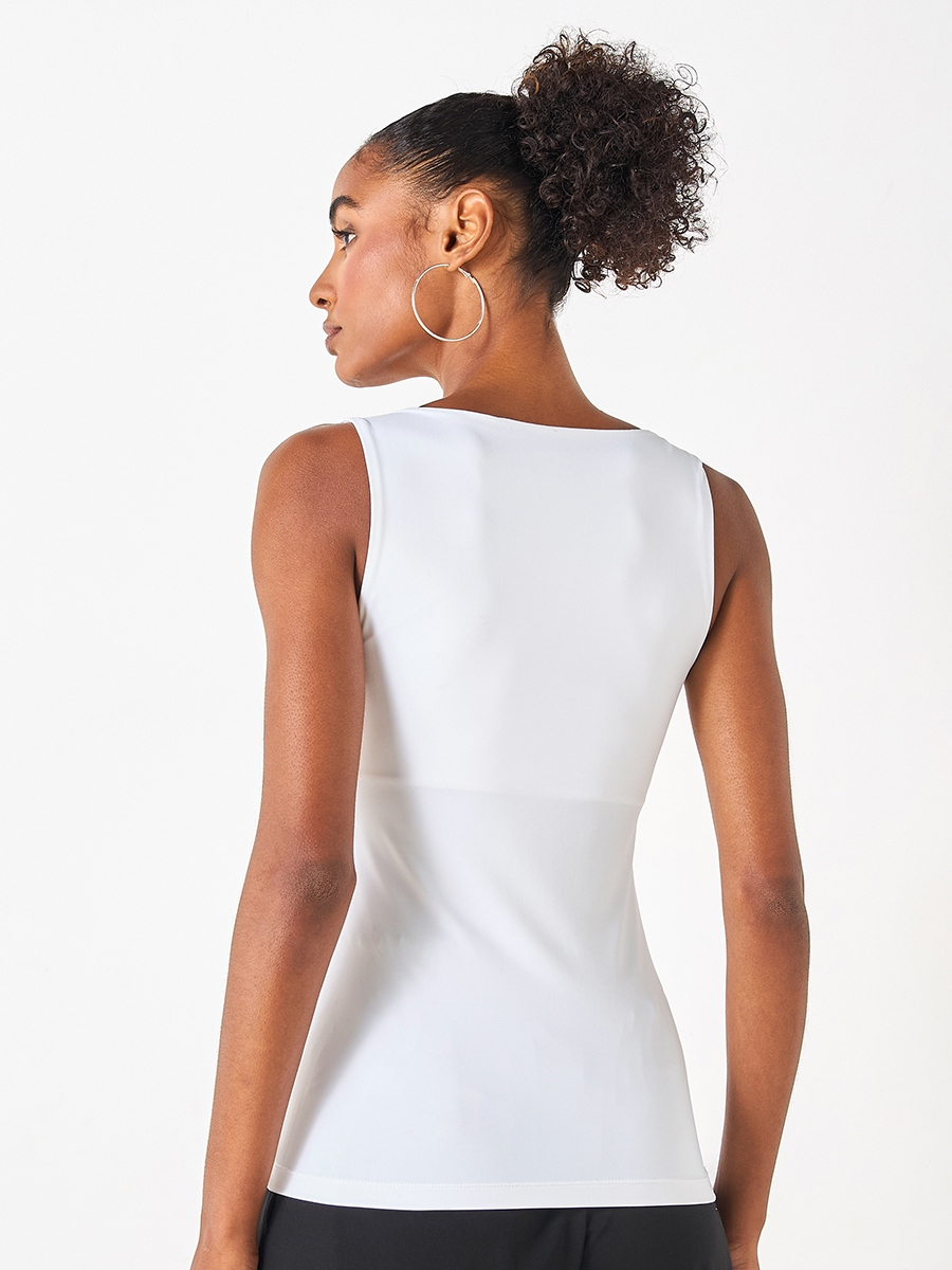 Solid Tank Top with Square Neck