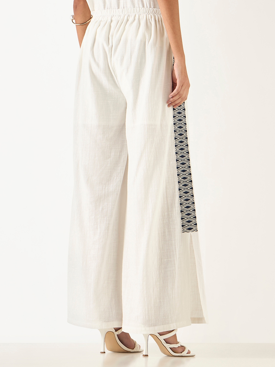 Embroidered Wide Leg Pants