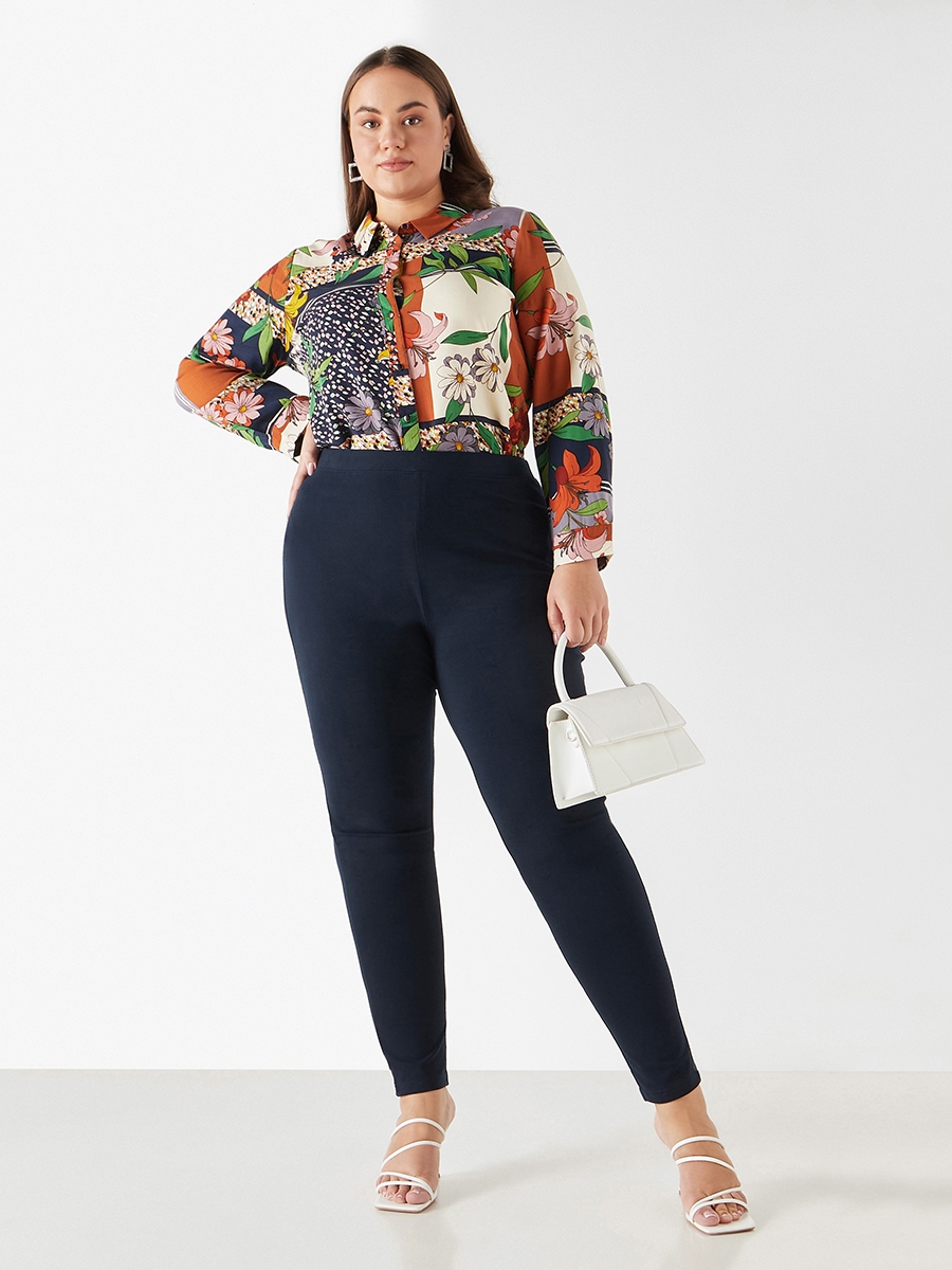 Plus Size Ulla Popken Leggings with Elasticated Waistband