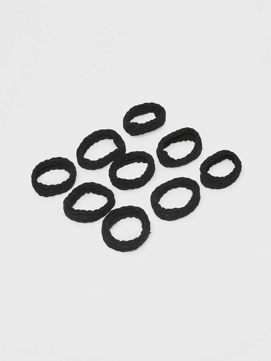 Set of 9 - Textured Elasticated Hair Tie