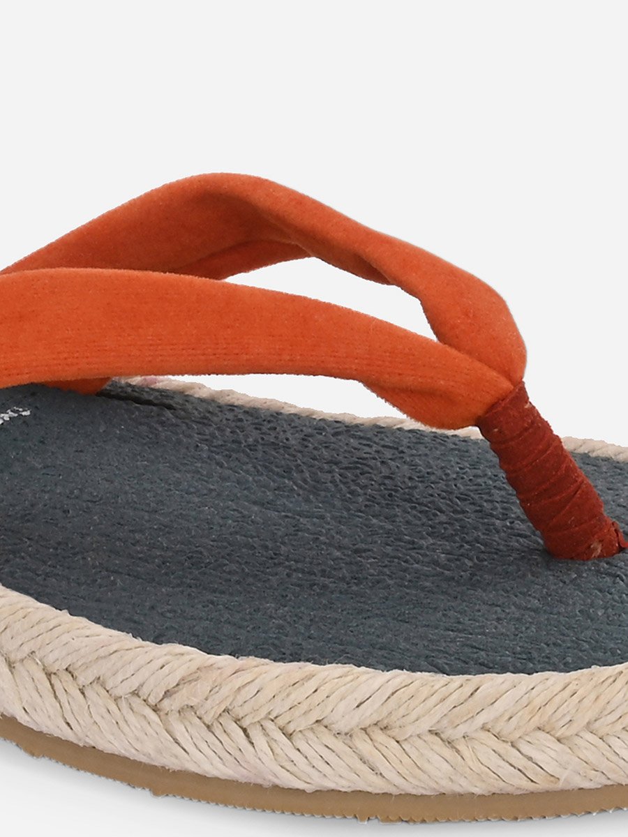 Red Plain Thong Toe Yoga Mat Slippers