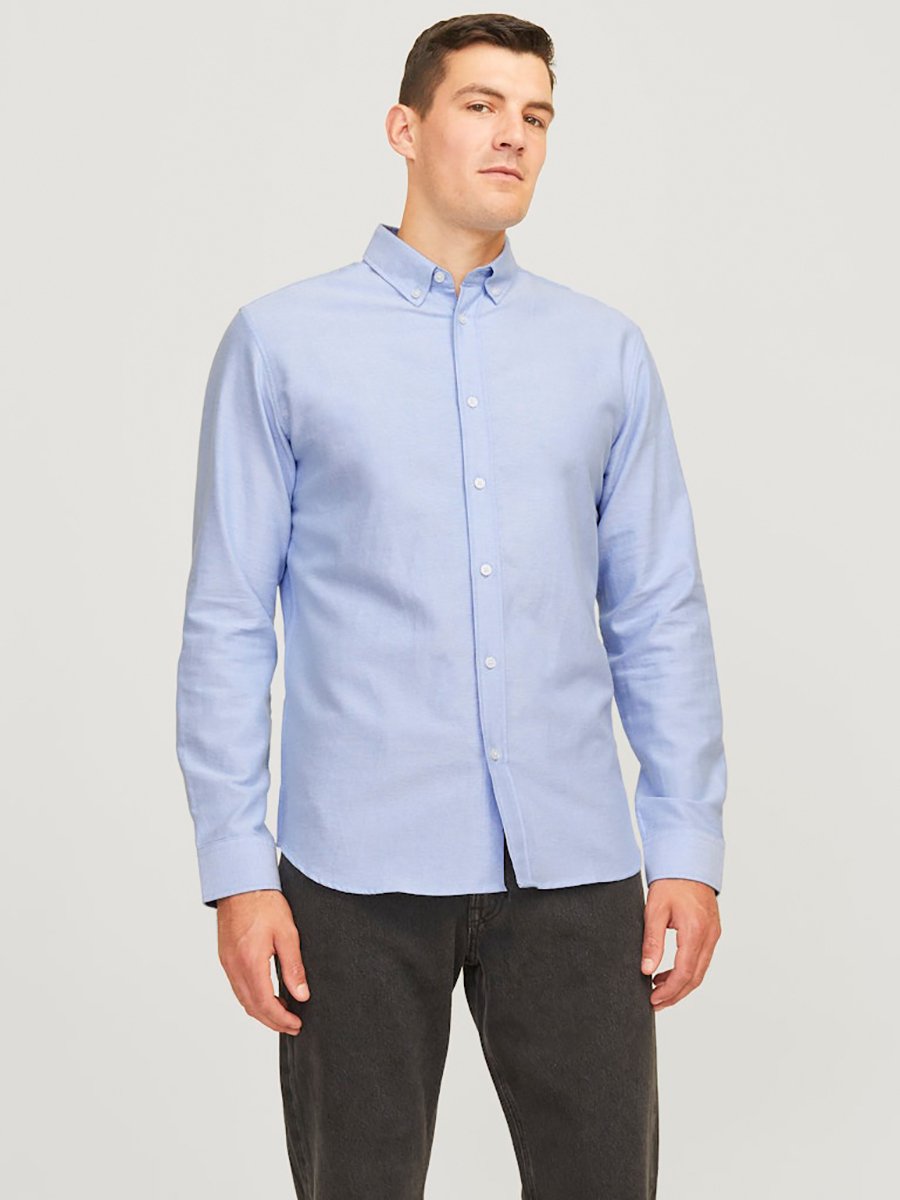Solid Collar Long Sleeve Shirt