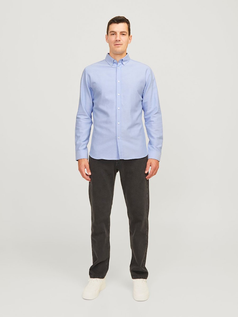 Solid Collar Long Sleeve Shirt