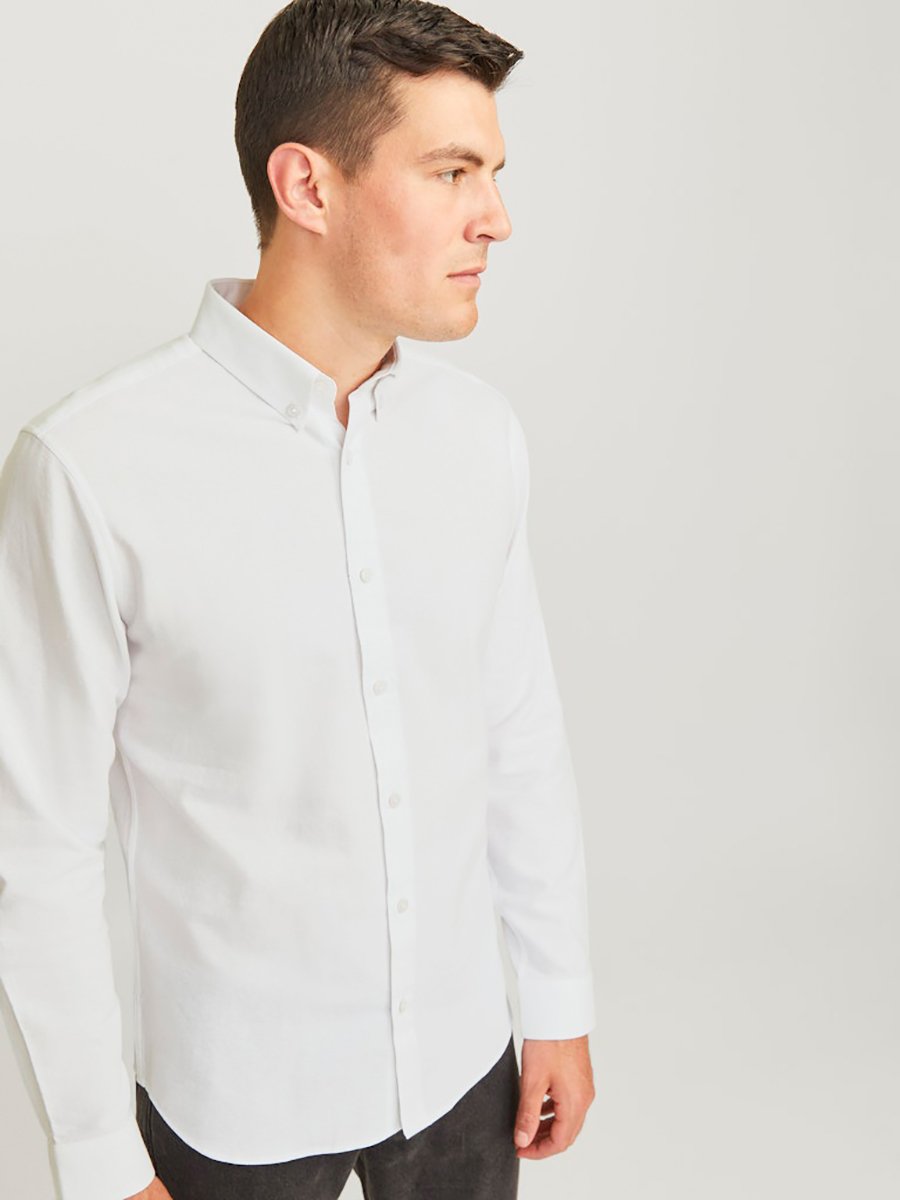 Solid Built-Up Collar Long Sleeve Shirt