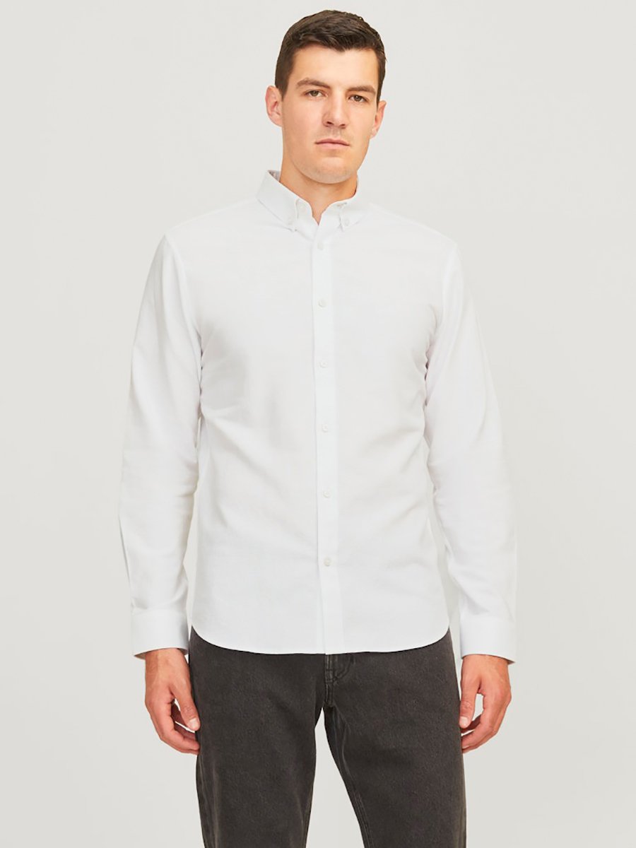 Solid Built-Up Collar Long Sleeve Shirt