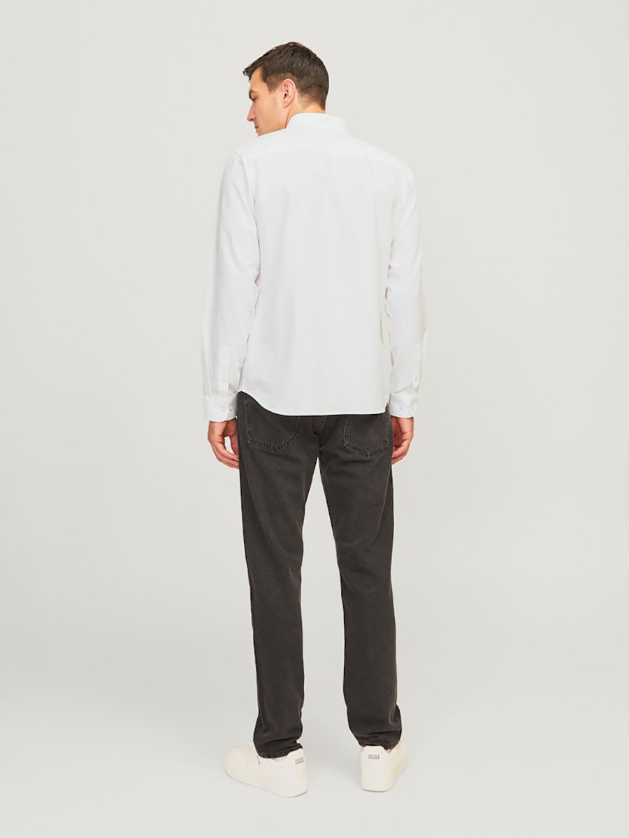 Solid Built-Up Collar Long Sleeve Shirt