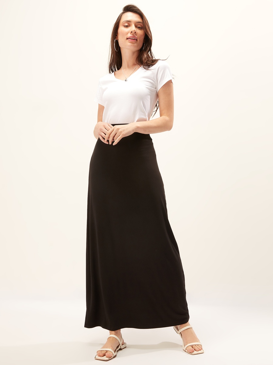 Maxi A-line Skirt with Elasticised Waistband
