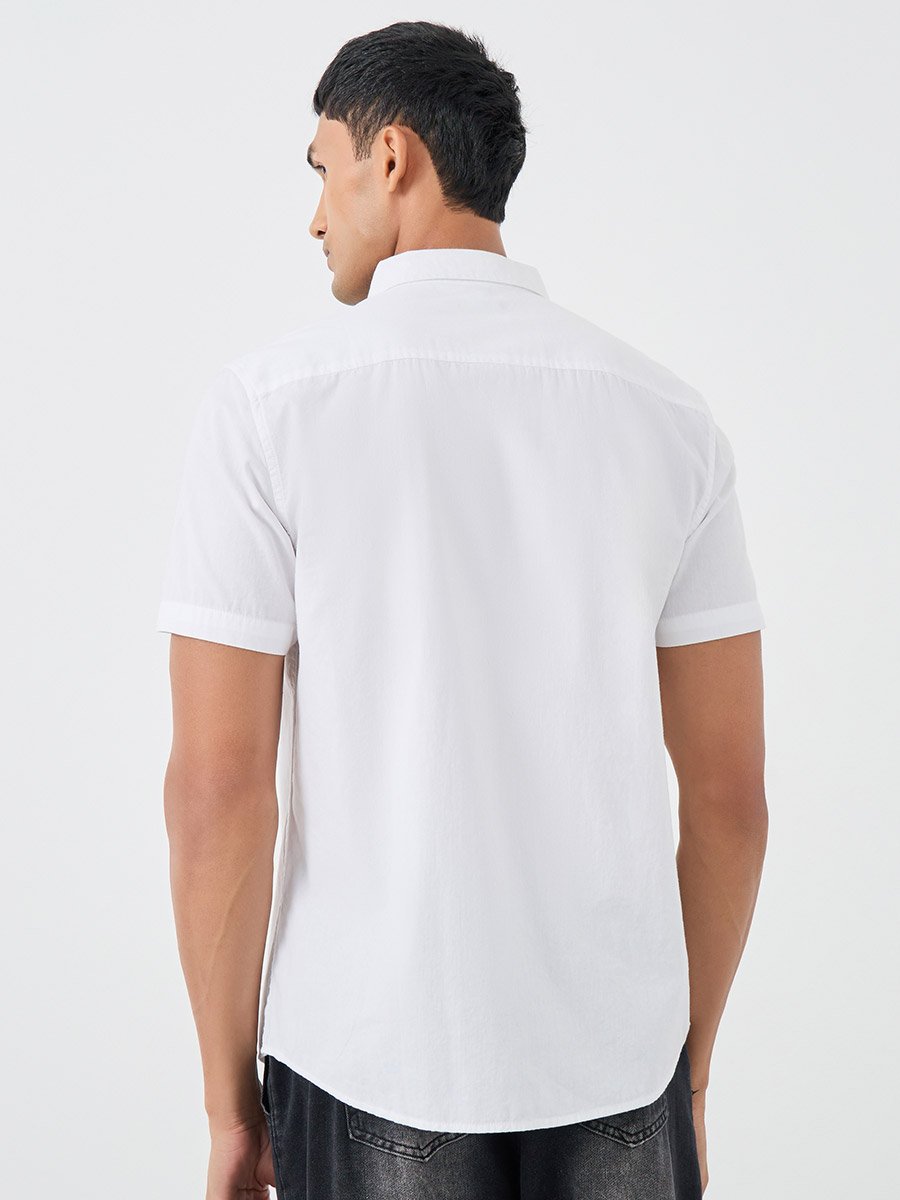 Solid Poplin Woven Regular Fit Short Sleeve Shirt