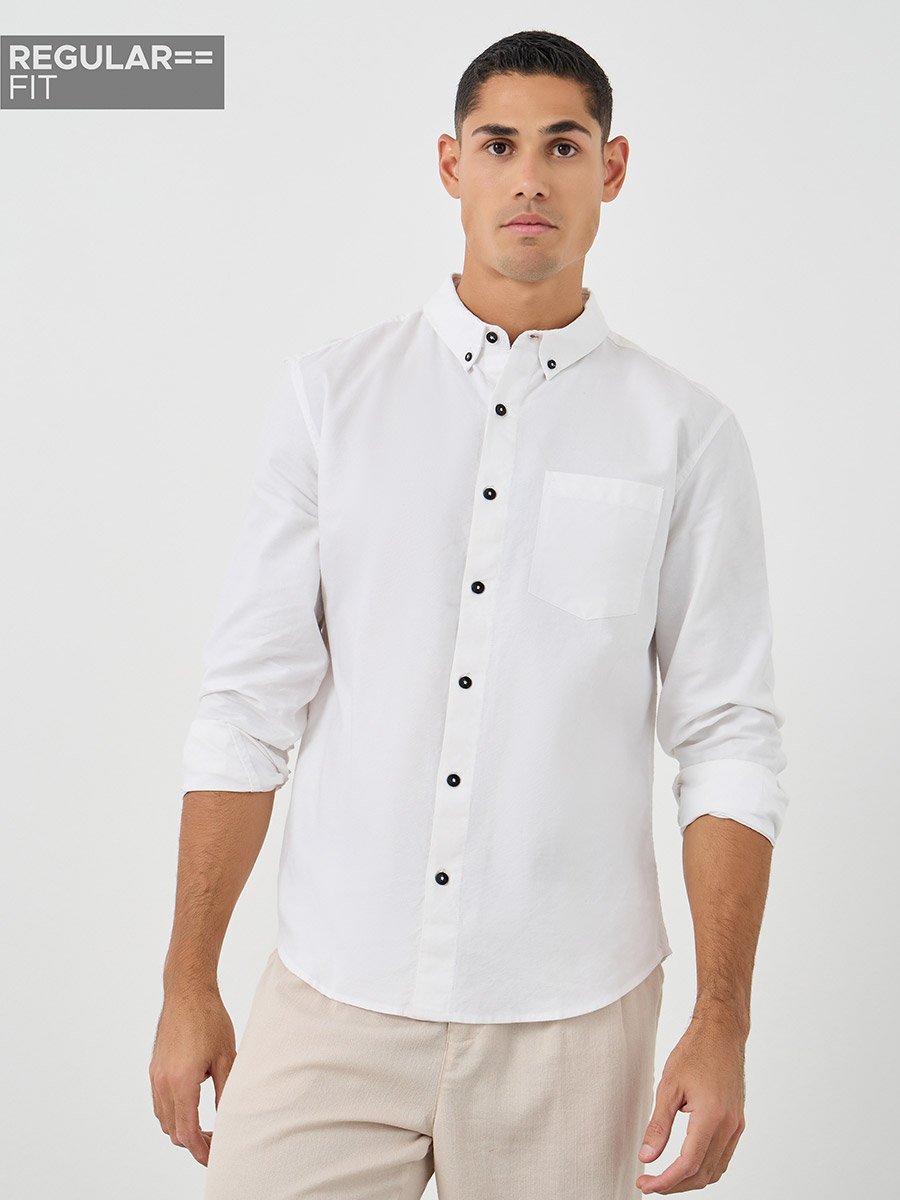 Button Down Collar Regular Fit Oxford Shirt