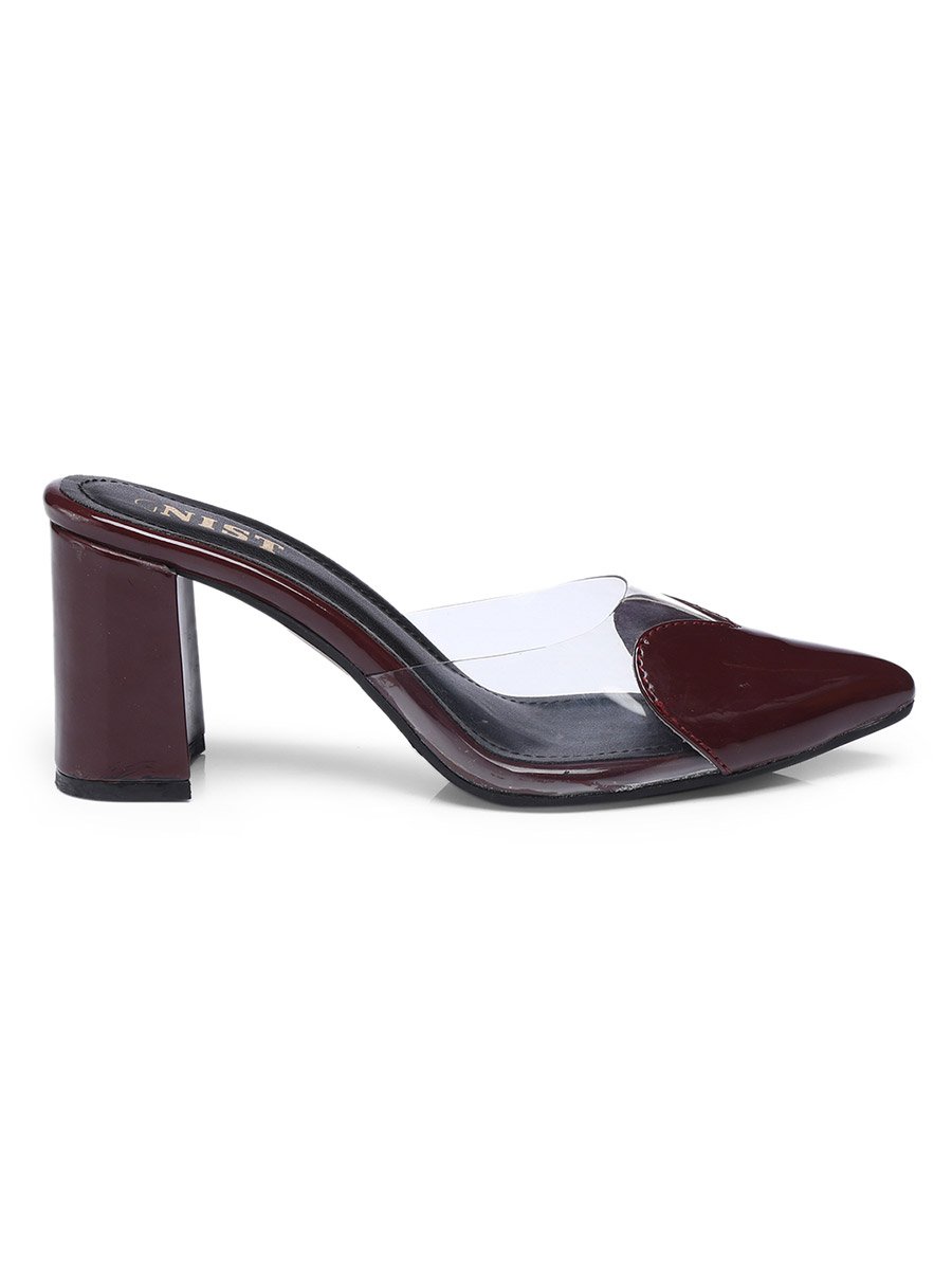 Plain Pointed Toe Block Heel Mules