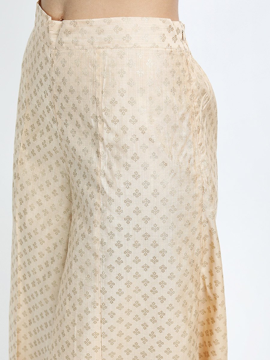 Women Zari Printed Party Wear Palazzo Pants