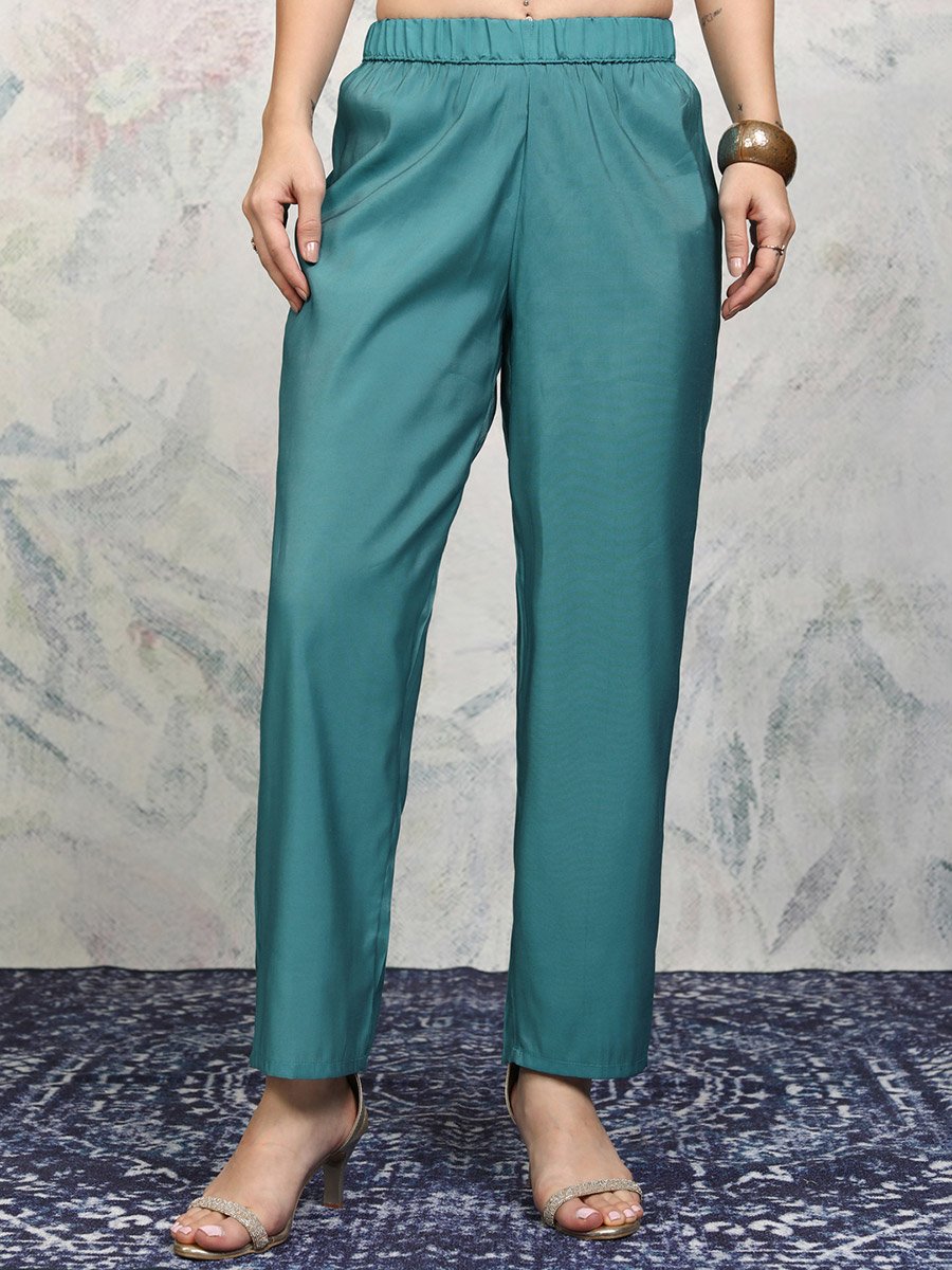 Embroidered Spread Collar Tunic with Trousers Co-Ords