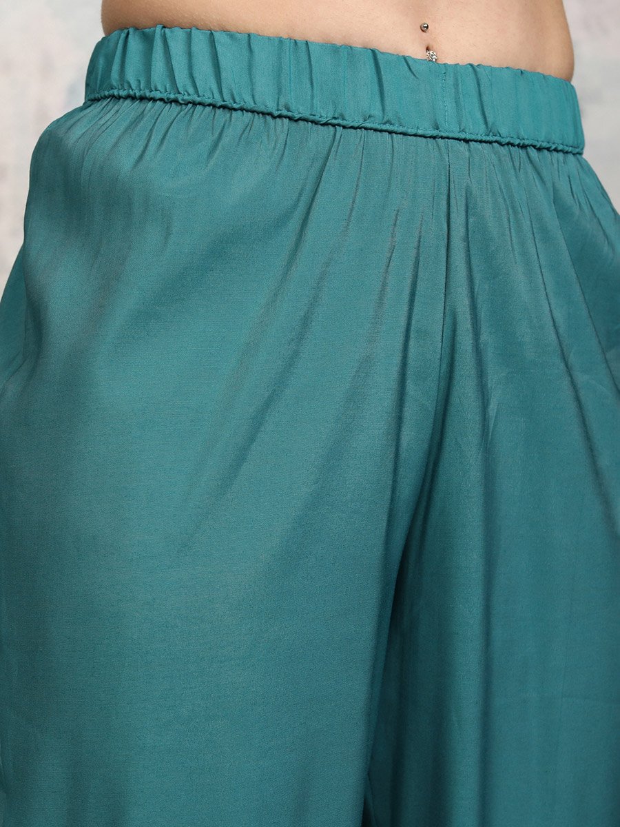 Embroidered Spread Collar Tunic with Trousers Co-Ords
