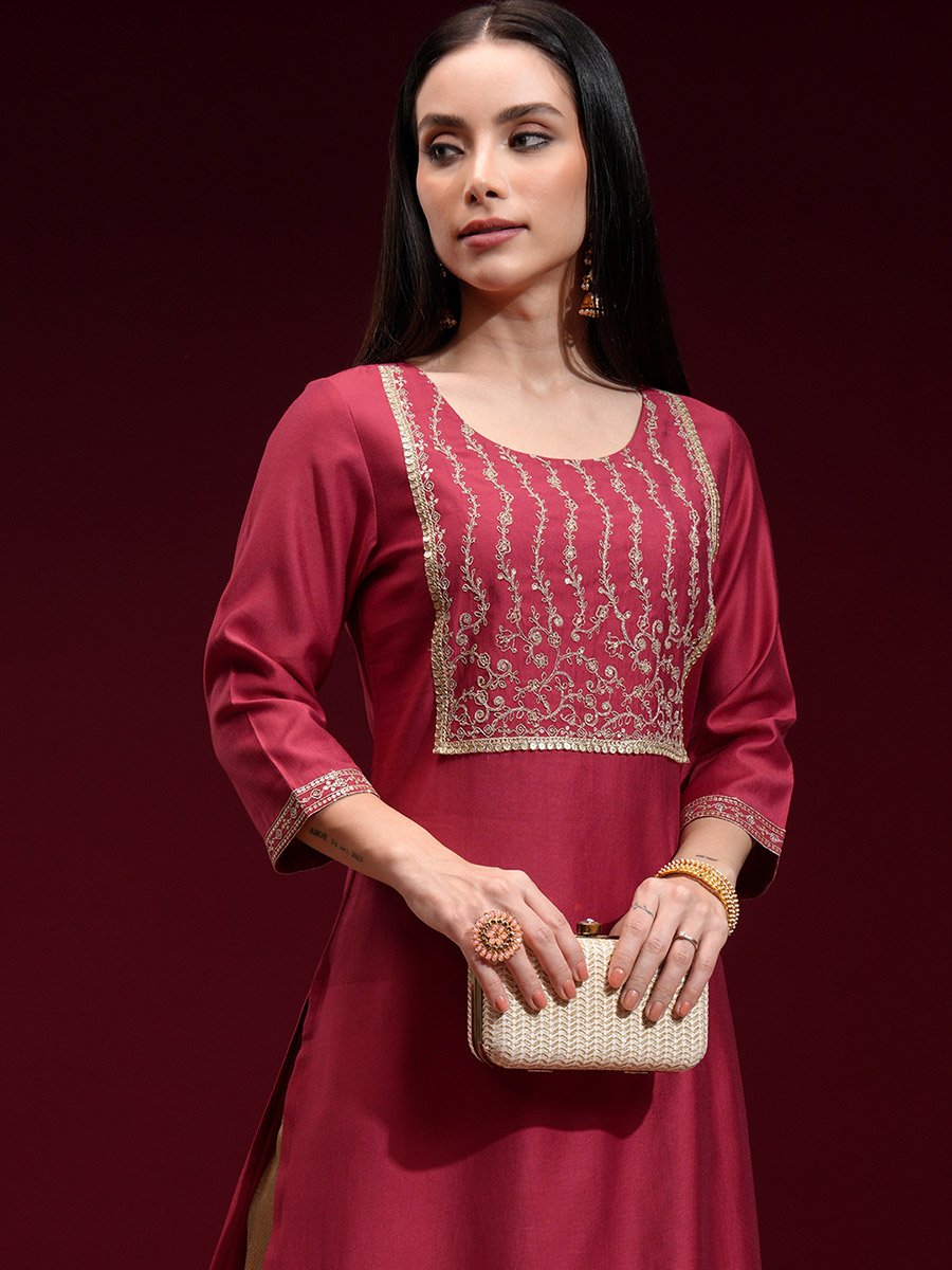 white christmas dresses Induss Embroidered Yoke Design Midi Dress
