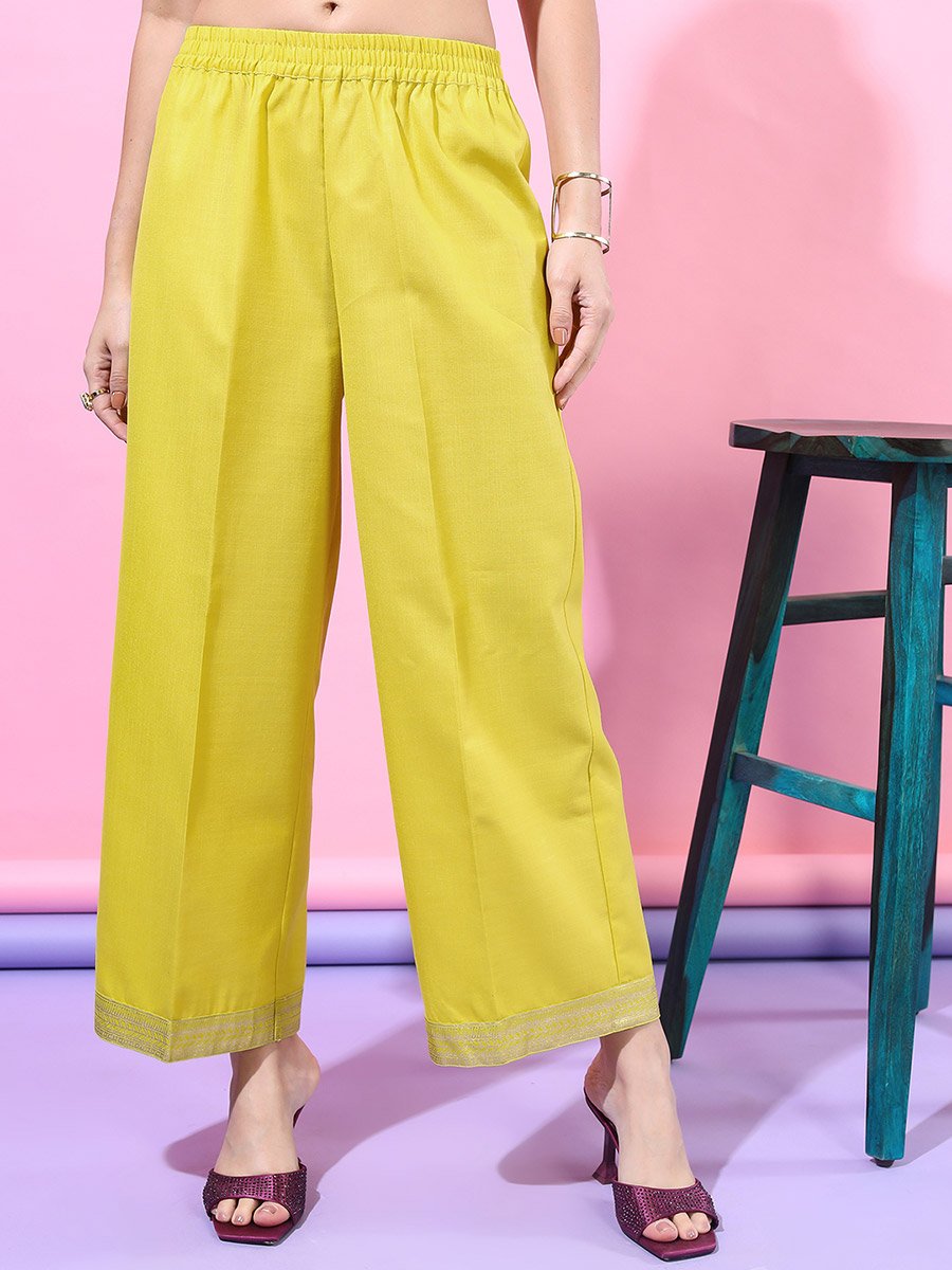 Women Lime Green Printed Kurta Set 
