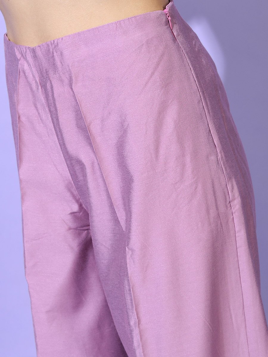Women Pink Printed Kurta with Trouser