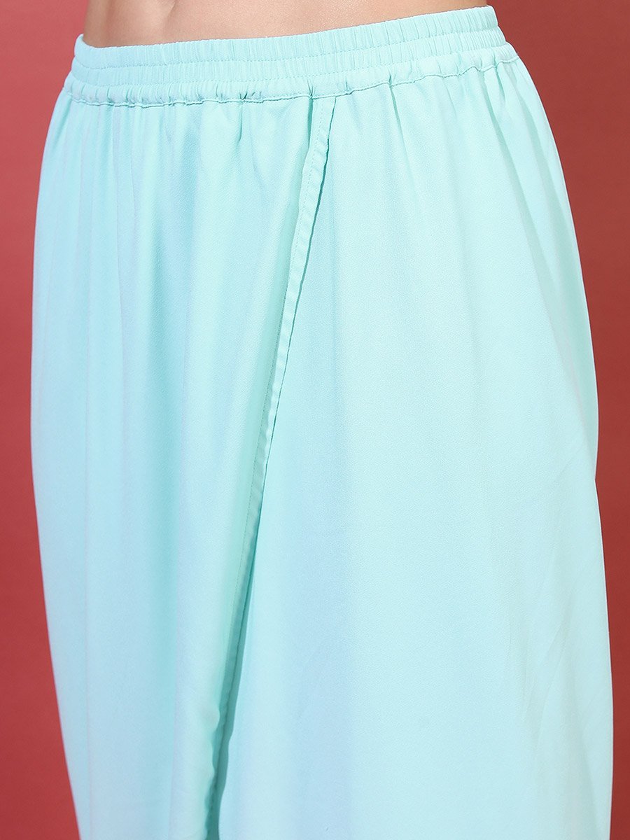 Women Printed High-Low Kurta with Dhoti Pants 