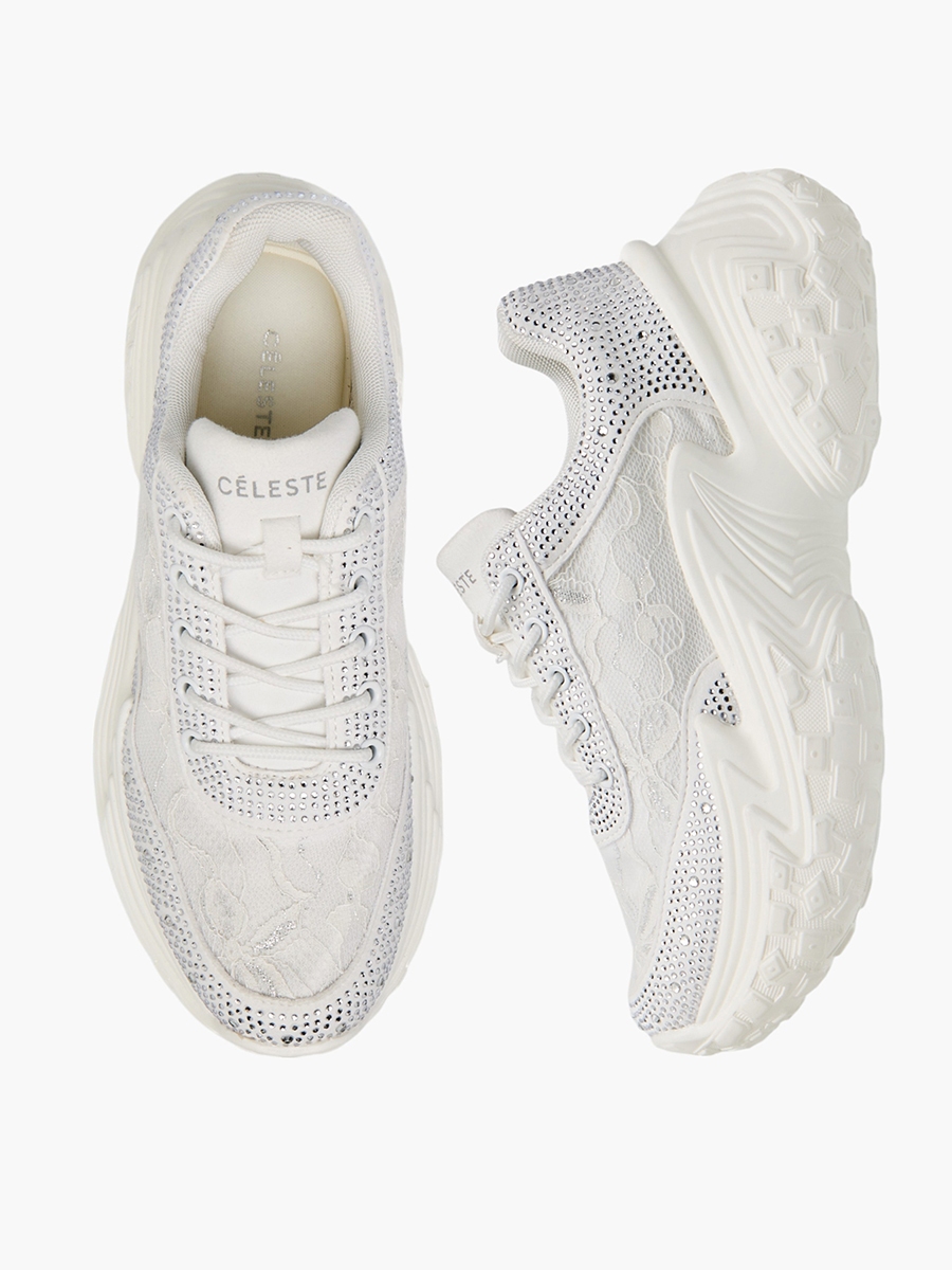 Embellished Sneakers with Lace-Up Closure