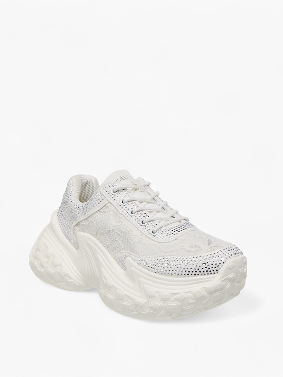 Embellished Sneakers with Lace-Up Closure